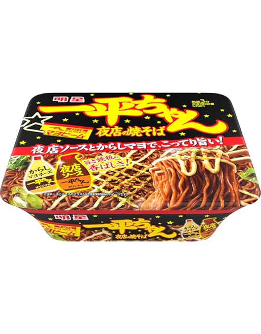 Amazon.co.jp: 明星 一平ちゃん夜店の焼そば 大盛 1ケース（12個